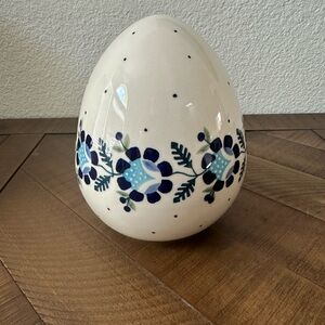 Polish Pottery Boleslawiec Poland Large Ceramic Egg Decor NEW